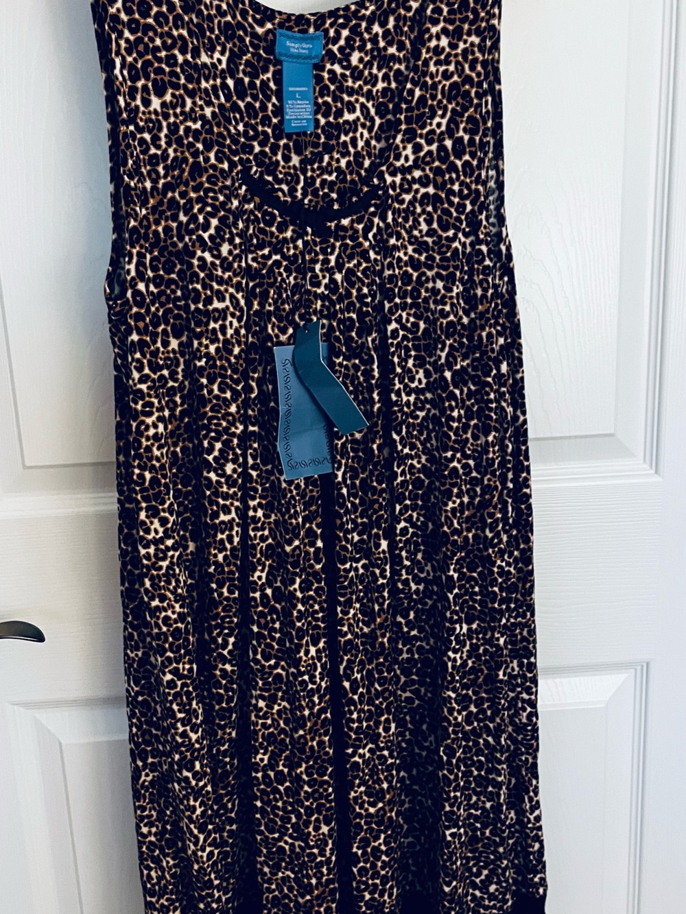 Simply Styled Leopard Print Sleeveless Sleepwear - Brown/Black